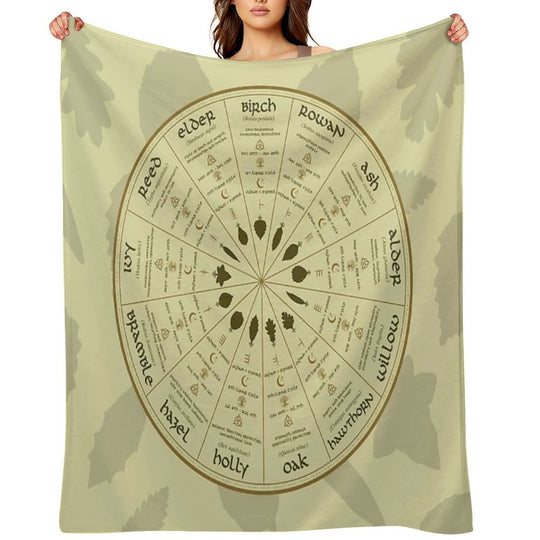 Celtic Ogham Tree Calendar Eco-conscious Throw Blanket
