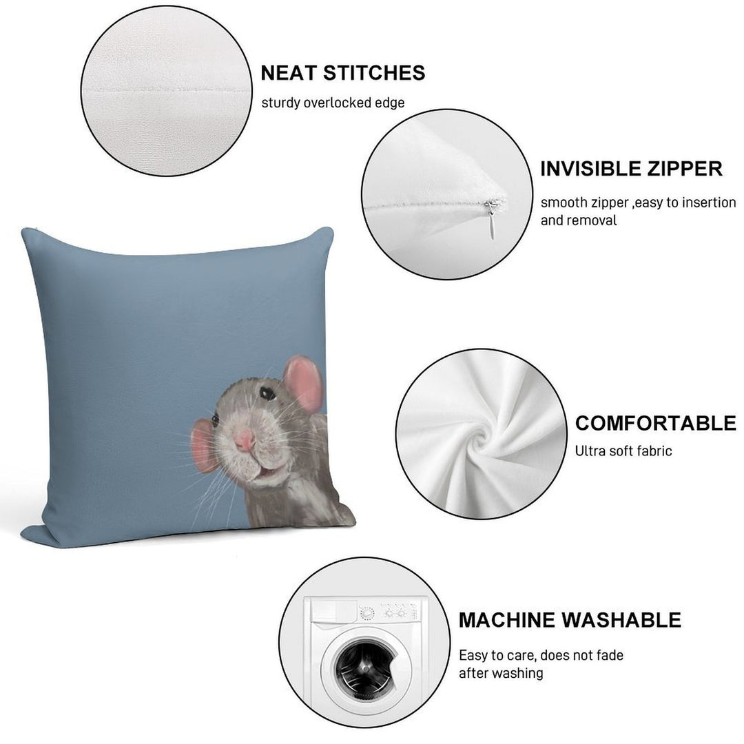 The Peeking Rat Soft Ultra-Soft Texture Throw Pillow