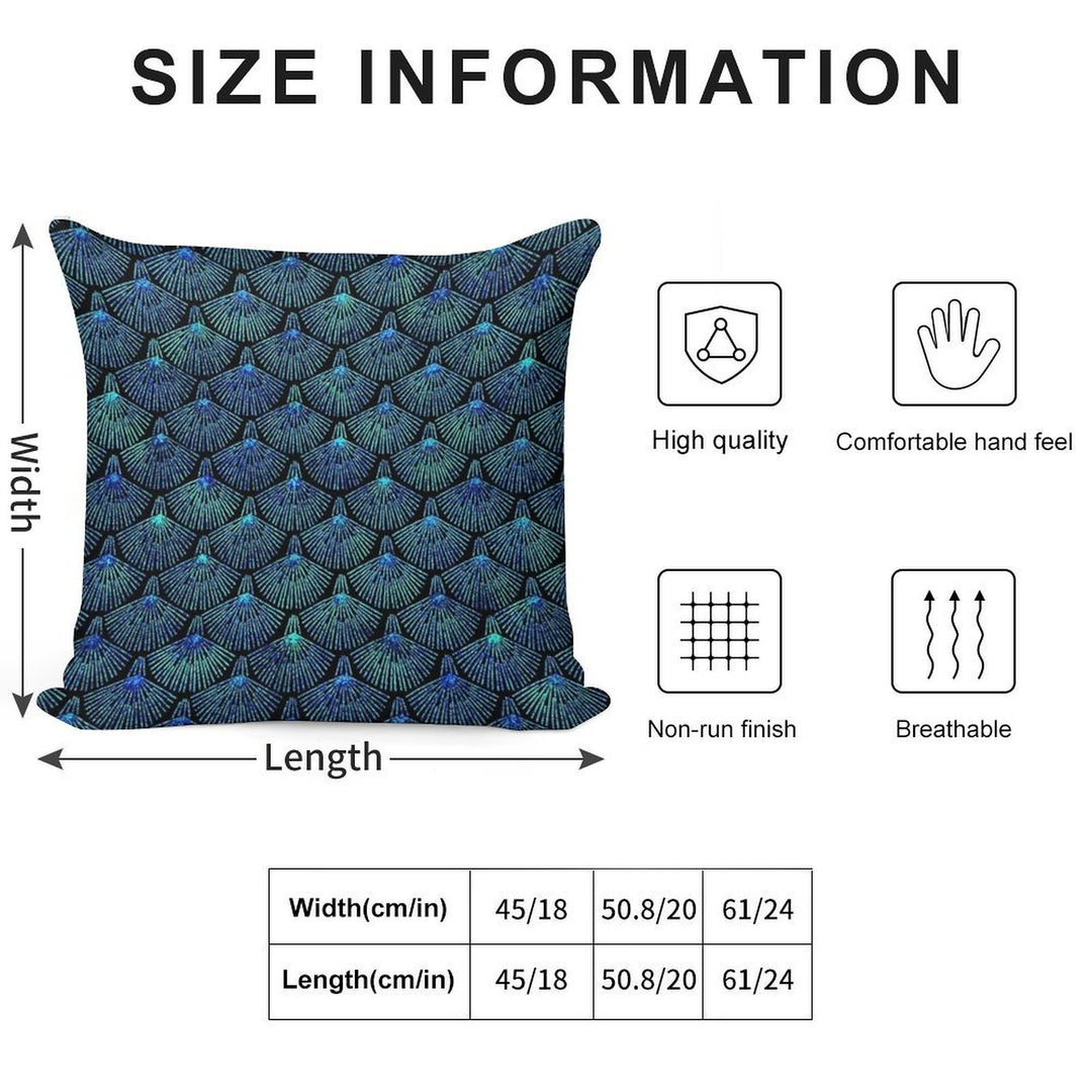Peacock Soft Reinforced Edging Throw Pillow