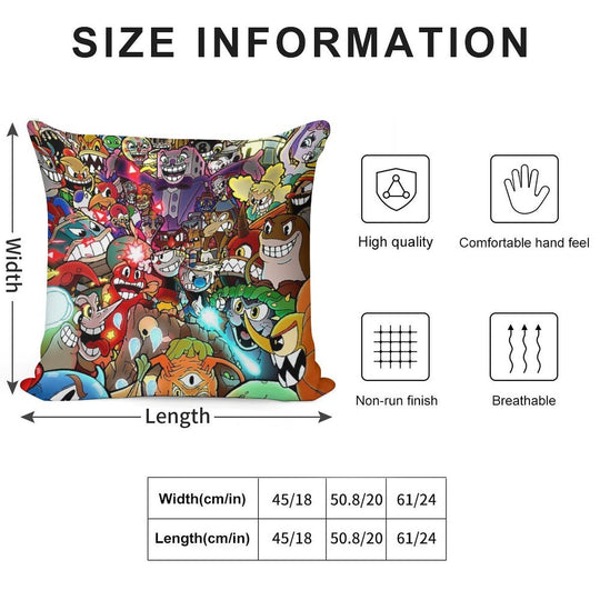 Cuphead Poster + Color Soft Style Accent Throw Pillow