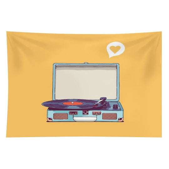 Blue Vinyl Record Player Tapestry