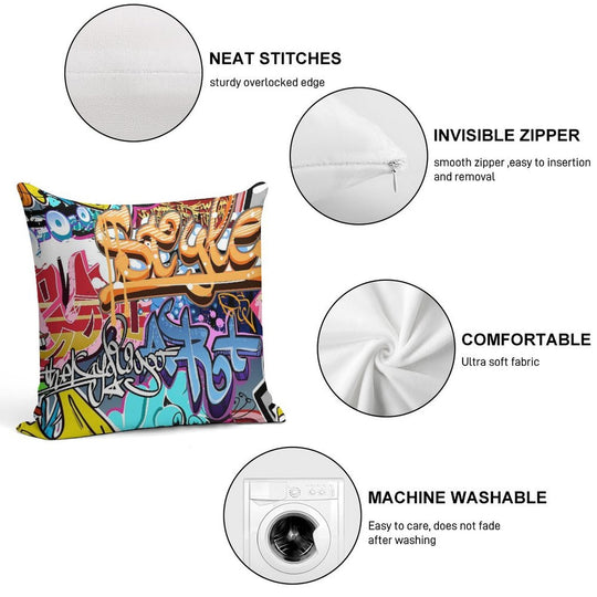 Graffiti Soft Luxury Feel Throw Pillow