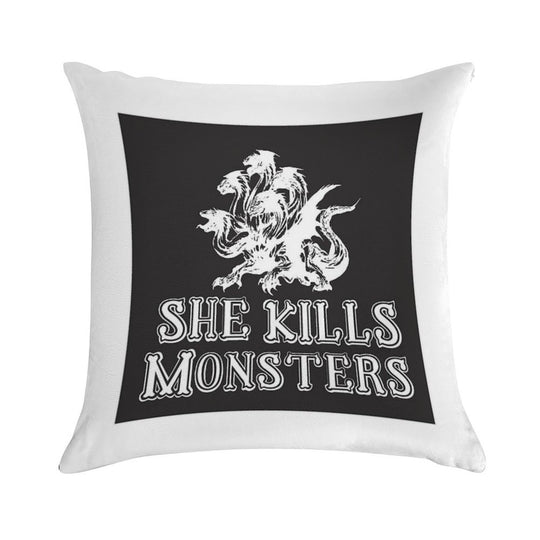 She Kills Monsters Soft Washable Throw Pillow
