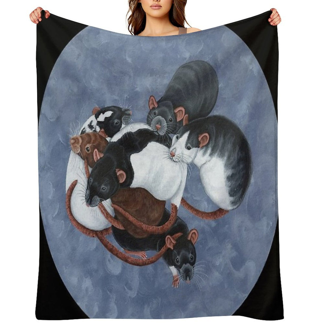 Rat Pile Anti-pilling Throw Blanket