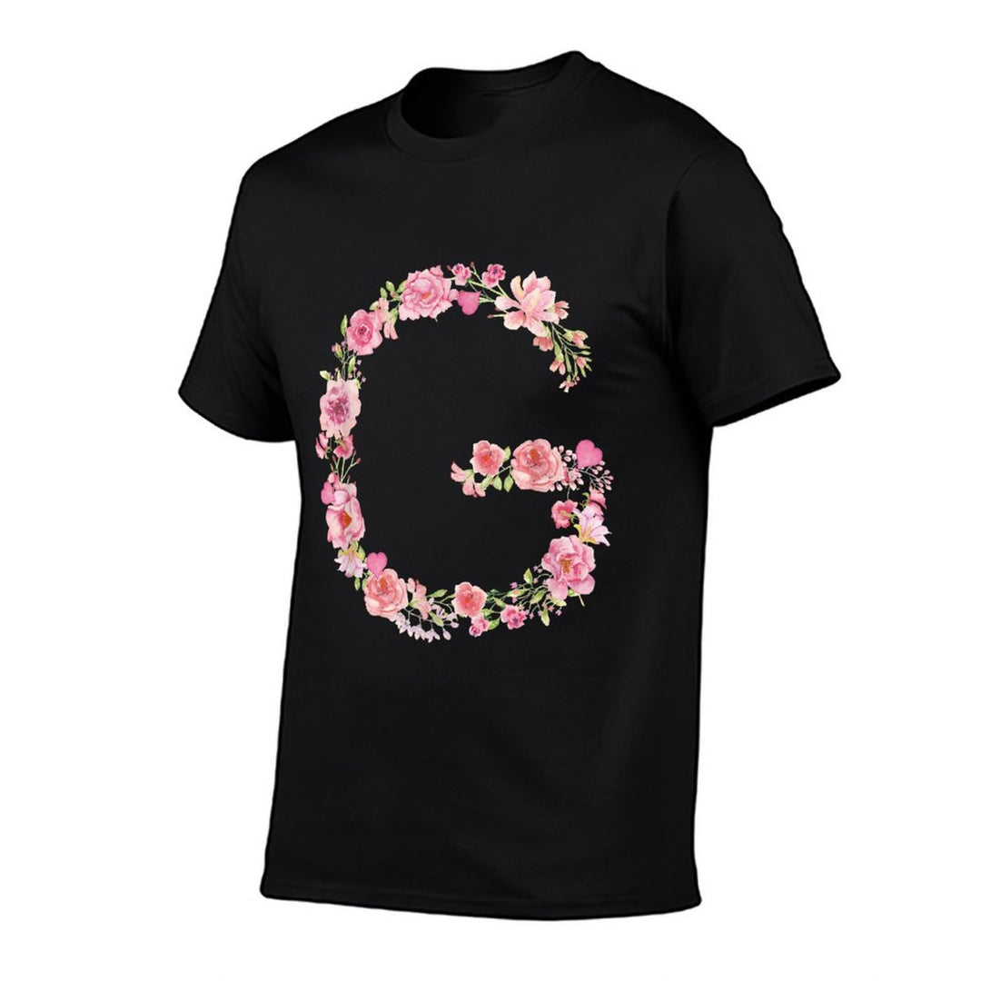 Cool Initial Alphabet Monogram Flowers Gifts Floral Letter G  Quick-drying T-Shirt