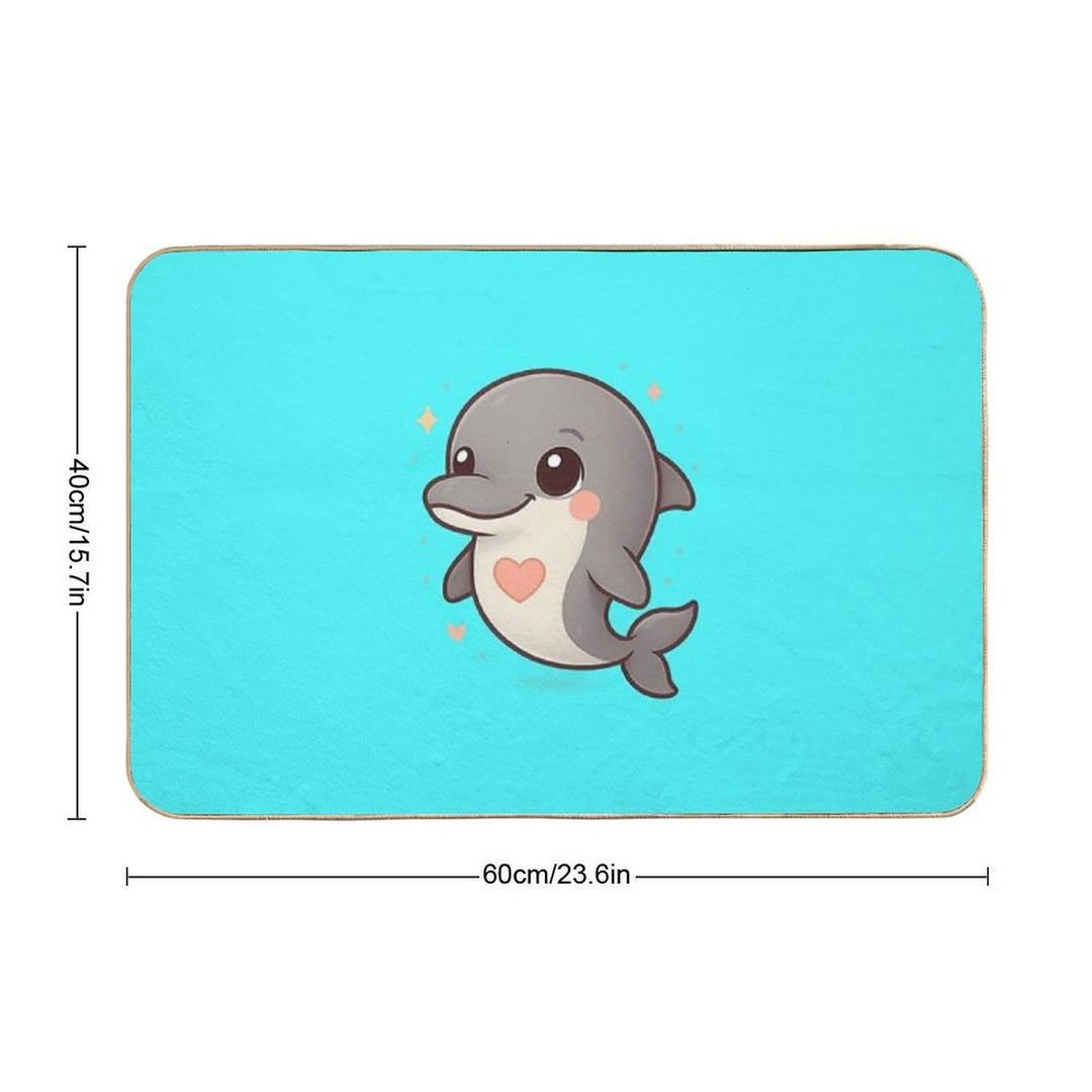 Kawaii Baby Dolphin – Chibi Mascot  Easy To Clean Bath Mat