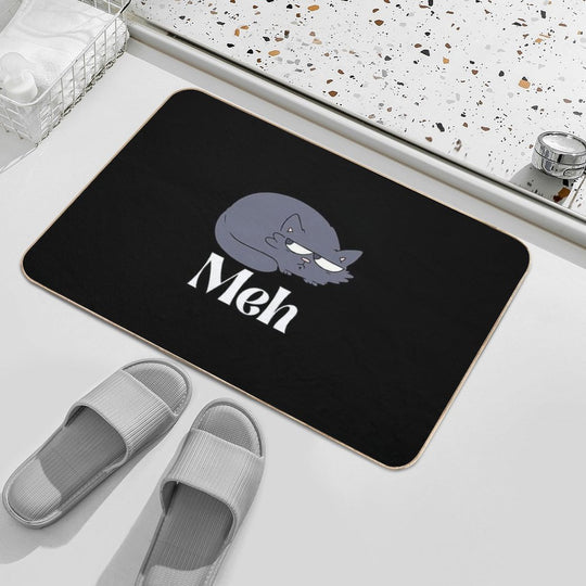 Funny Meh Cat  Anti-Trip Bath Mat