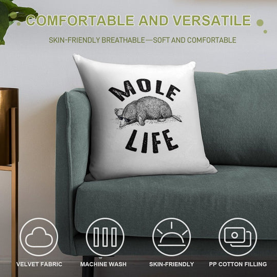Mole Life Meme Soft Warmth Comfort Throw Pillow