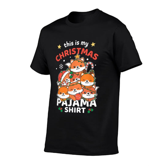 Fox Merry Christmas Fox Christmas Pajama  Relaxed-fit T-Shirt