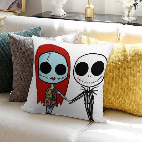 Jack And Sandy - The Nightmare Before Christmas Soft Anti-Pilling Throw Pillow