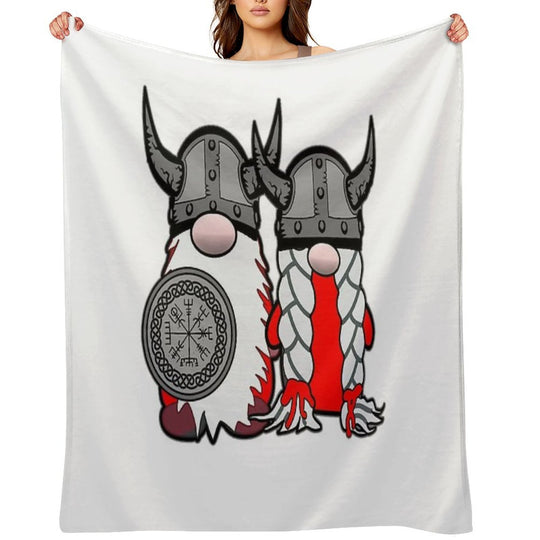 Cute Nordic Gnomes Viking Tomte Couple Scandinavian Nisse Versatility Throw Blanket