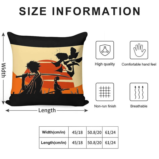 Sunset Samurai Soft Reinforced Edging Throw Pillow