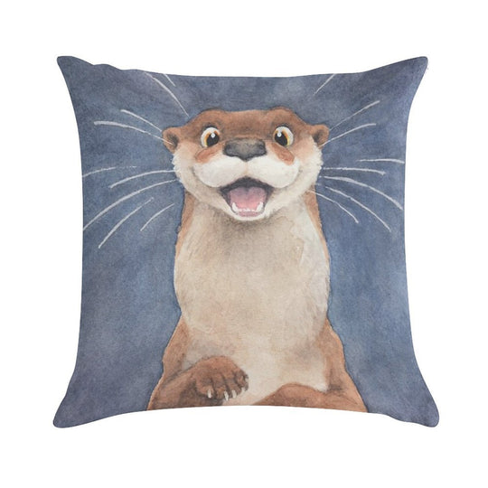 Otter! Soft Durable Construction Throw Pillow
