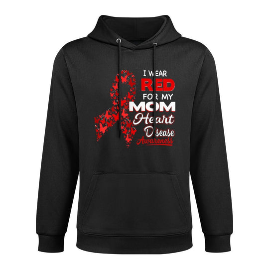 I Wear Red For My Mom Heart Disease Awareness Colorfast Hoodie