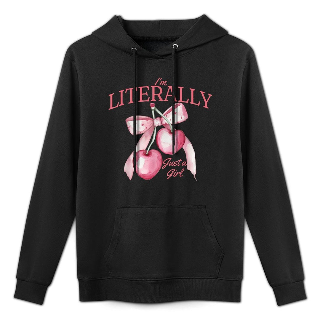 I'm Literally Just A Girl Cute Coquettte Bows Girl Machine Washable Hoodie