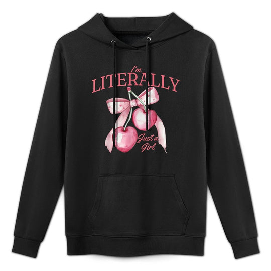 I'm Literally Just A Girl Cute Coquettte Bows Girl Machine Washable Hoodie