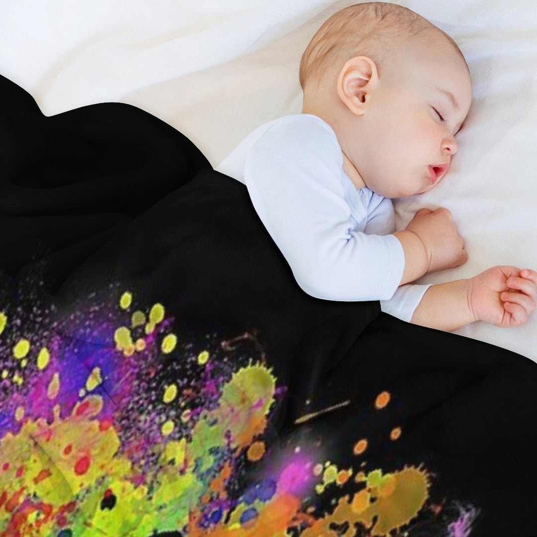 Extreme Sports BMX Bike Coloured Splash Illustration Shrink-resistant Throw Blanket