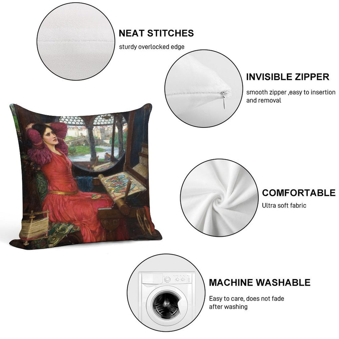 I Am Half Sick of Shadows, Said The Lady of Shalott - John William Waterhouse Soft High-Density Material Throw Pillow