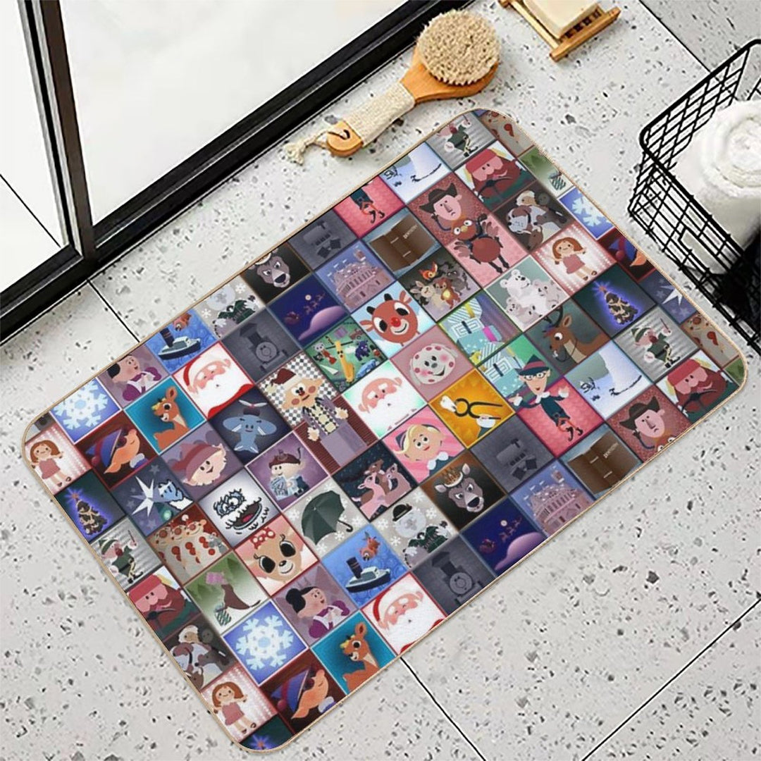 Rudolph Squares  Long-Lasting Bath Mat
