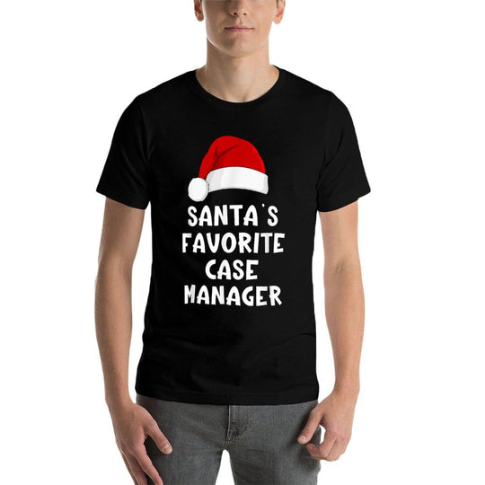 Christmas Santas Favorite Case Manager Funny Xmas Pajama  Oversized Silhouette T-Shirt