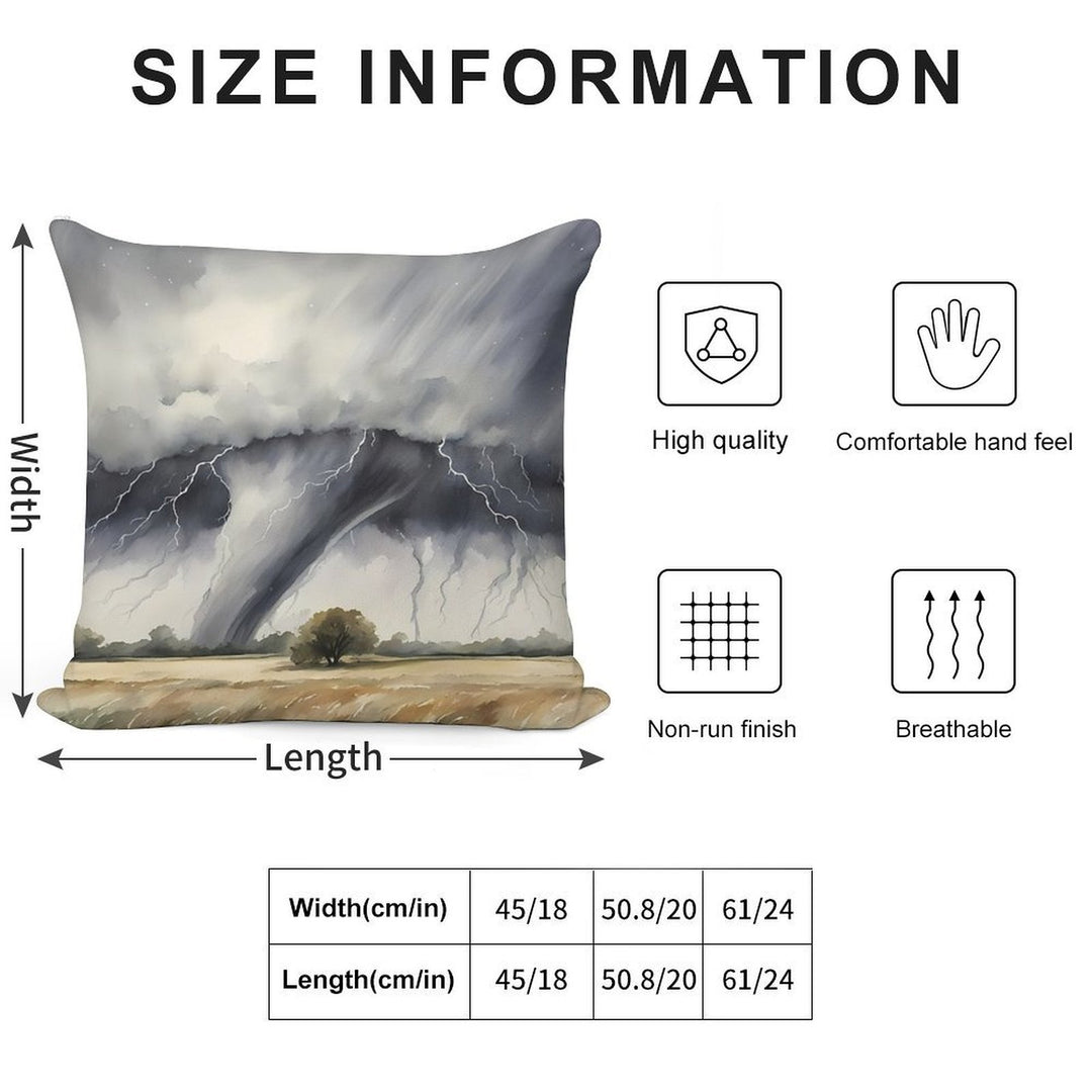 Tornado over Field Soft Anti-Pilling Throw Pillow