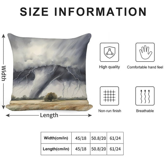 Tornado over Field Soft Anti-Pilling Throw Pillow