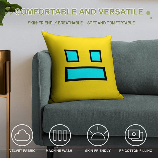 Funny Gaming Soft Short Plush Fabric Throw Pillow