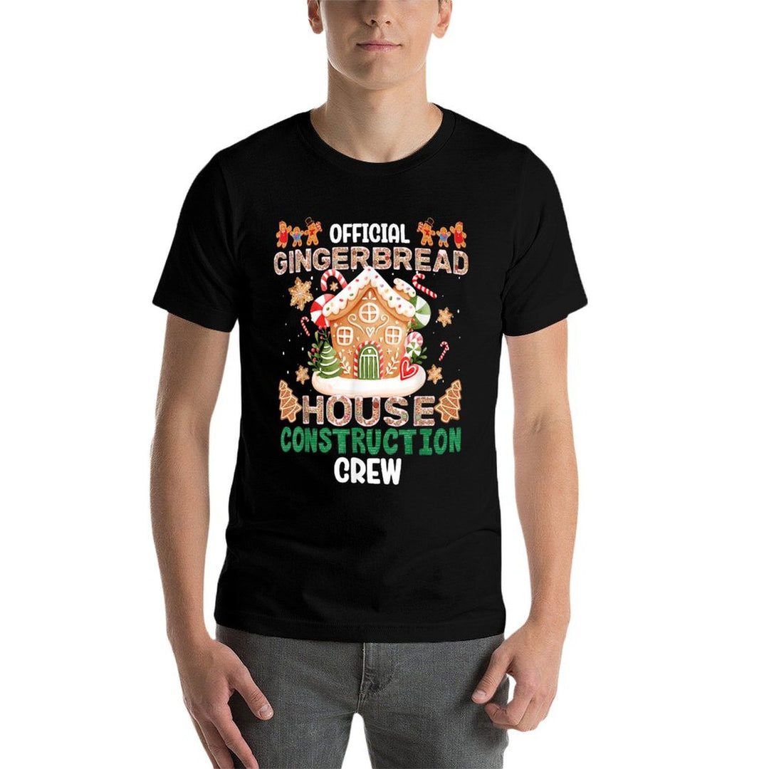 Funny Official Gingerbread House Construction Crew Xmas  Oversized Silhouette T-Shirt
