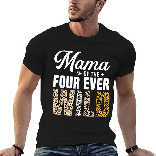 Mama of The Ms. Four Ever Wild Jungle Theme 4th Birthday  Affordable Price T-Shirt