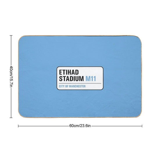 Man City - Etihad Stadium Street Sign  High-Traffic Bath Mat