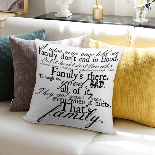 Family Don't End in Blood Soft Bedroom Essential Throw Pillow