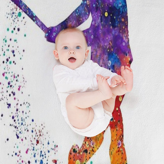 Field Hockey Girl Watercolor Silhouette Comfort Throw Blanket