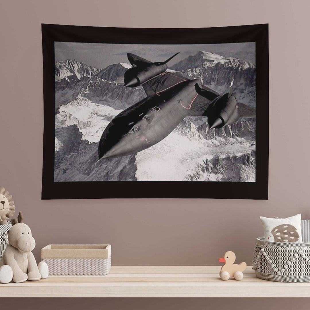 BLACKBIRD SUPERSONIC  United States Military Jet Print Tapestry