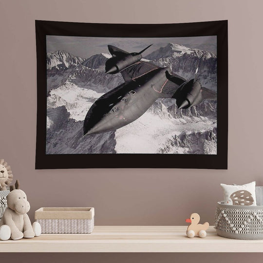 BLACKBIRD SUPERSONIC  United States Military Jet Print Tapestry