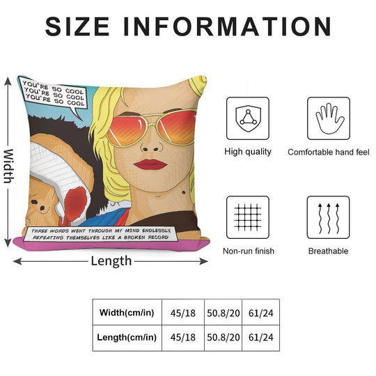 True Romance Comic Book Style Soft Fade-Resistant Throw Pillow