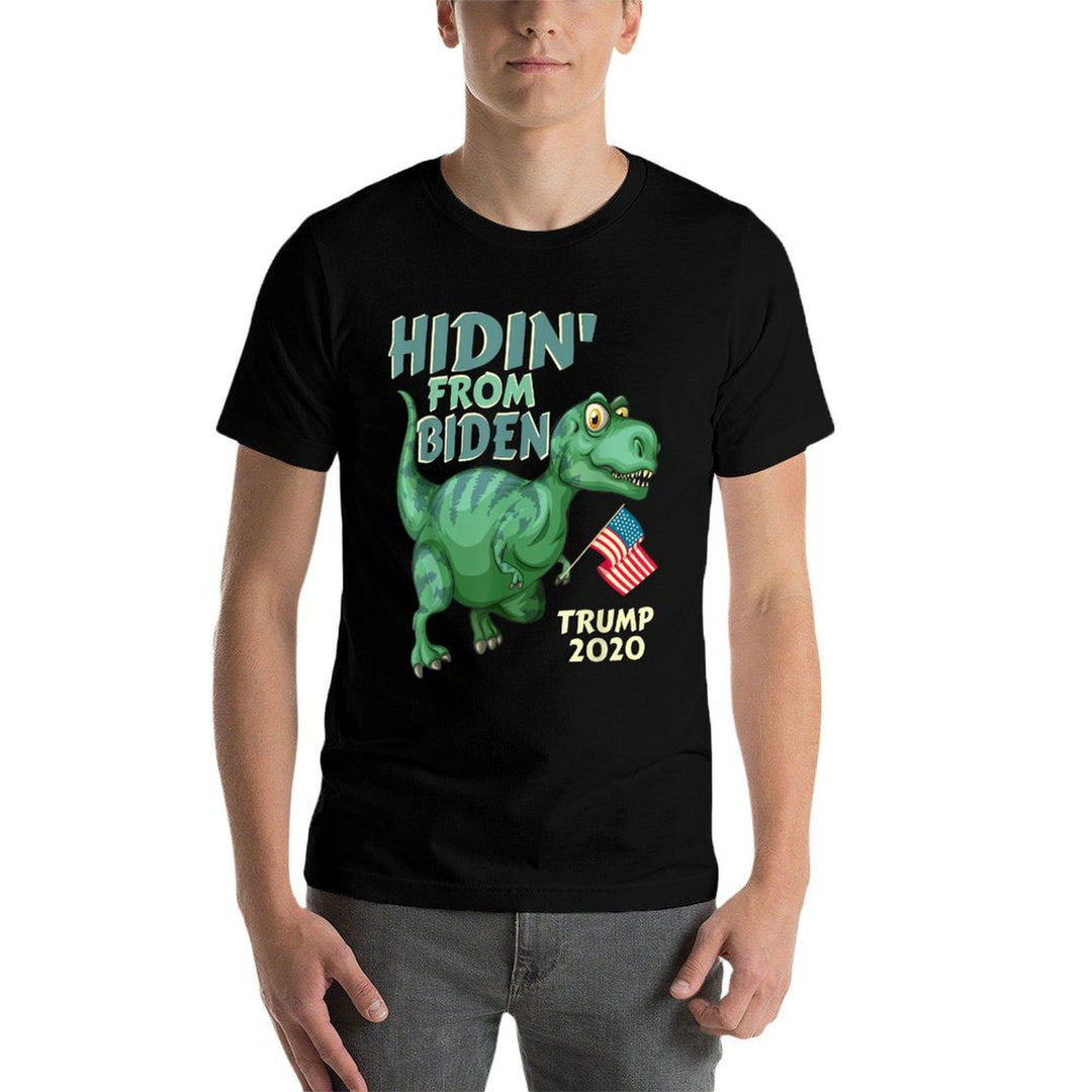 Hiding from Biden Shirt Kids USA Flag T Rex Trump 2020  Trendy Pattern T-Shirt