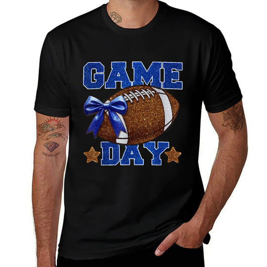 Game Day Football Season Football Mama Girl Blue Gold Vibes Comfortable T-Shirt