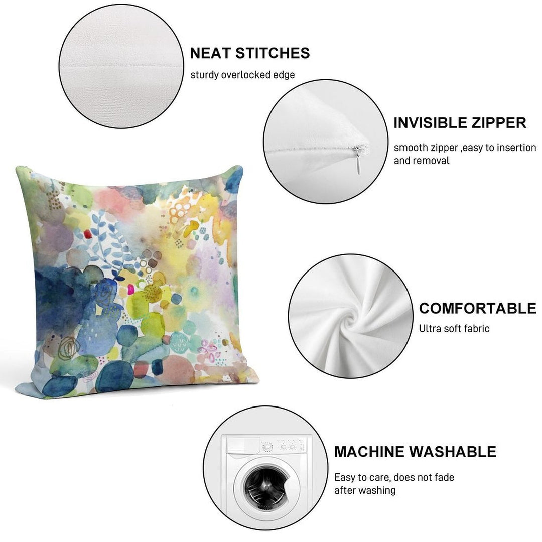 Abstract Watercolor Soft Skin-Friendly Throw Pillow
