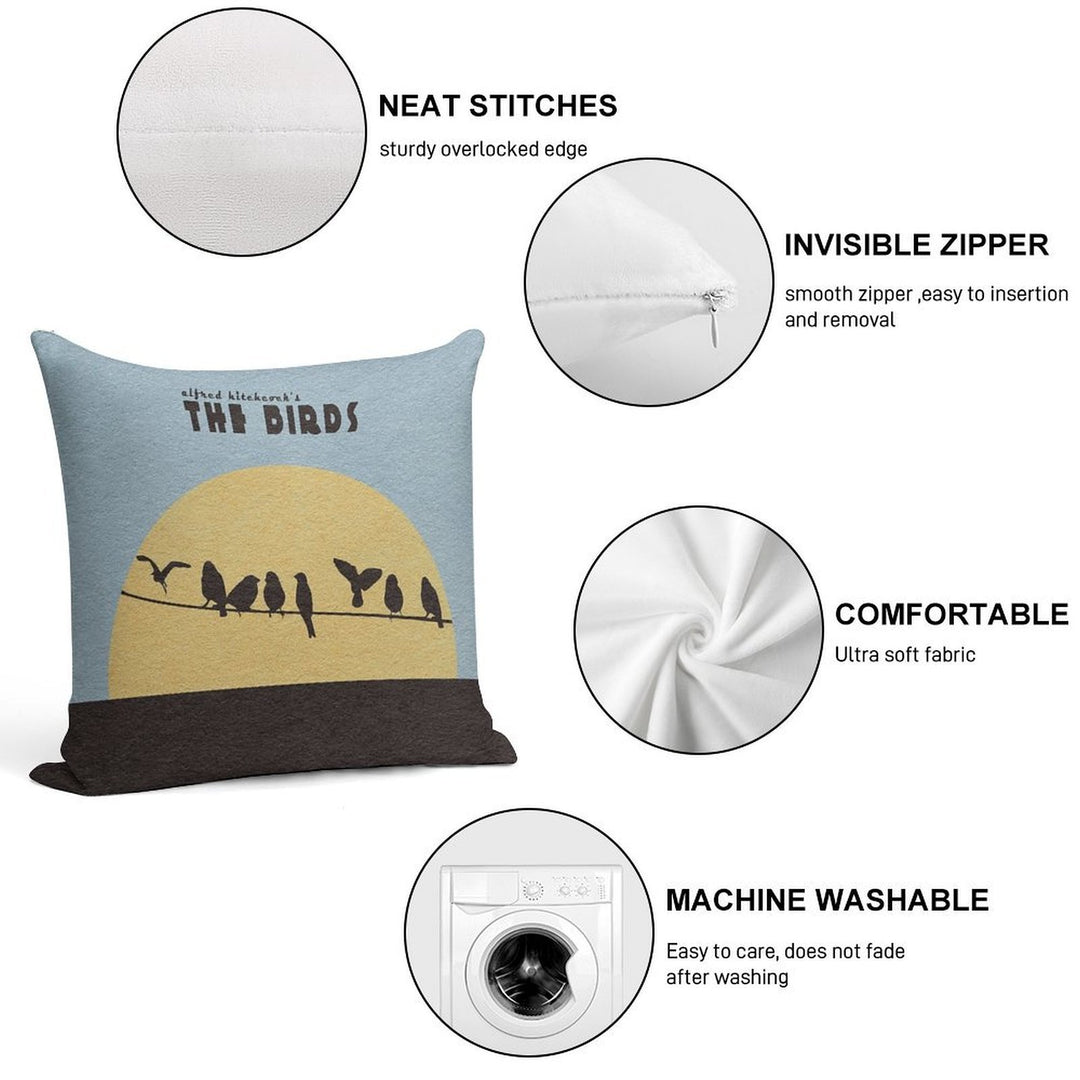 The Birds Soft Decorative Cover Throw Pillow