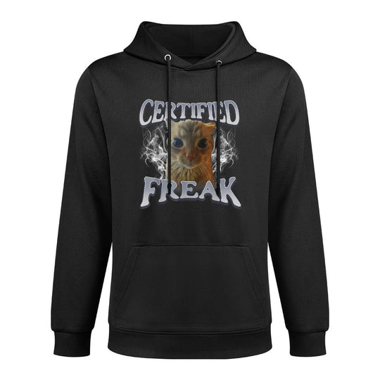 Cat Meme Certified Freak Eat Cement Cursed Cat Funny Easy Care Hoodie