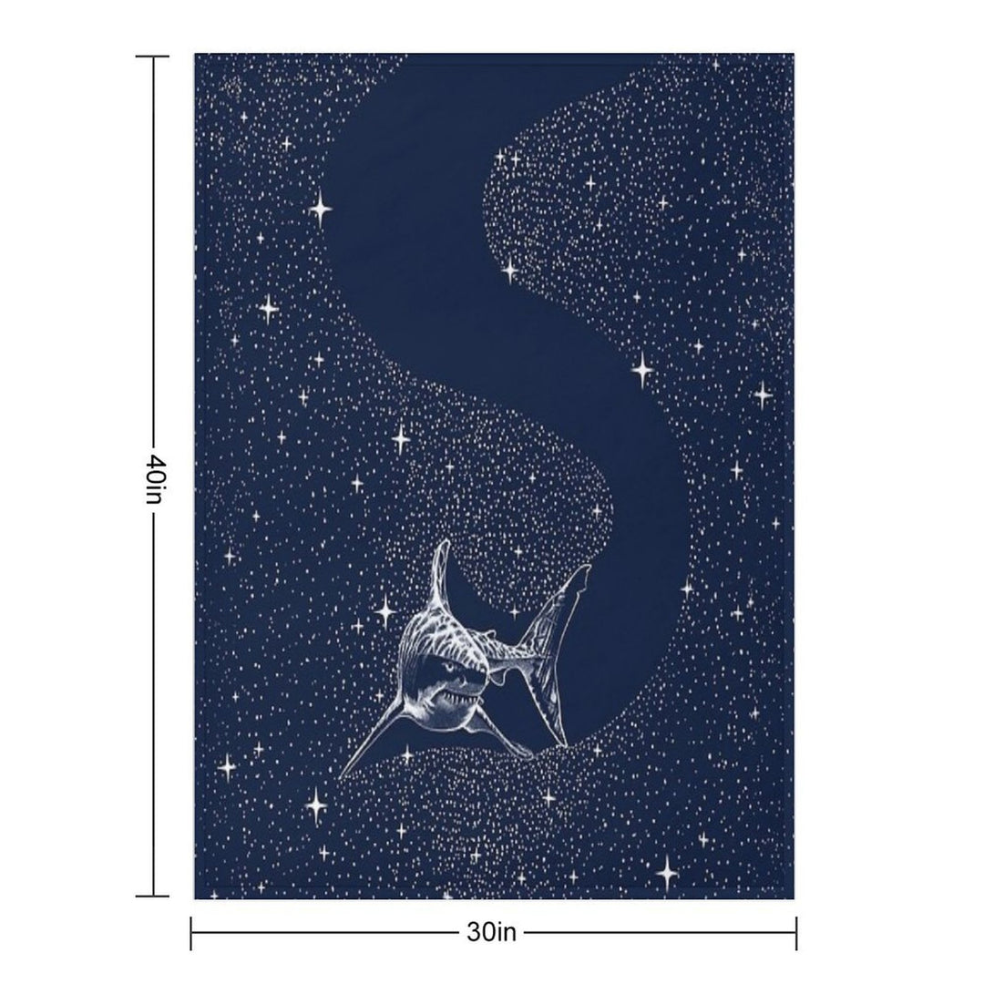 Starry Shark Travel-friendly Throw Blanket