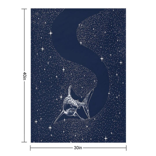 Starry Shark Travel-friendly Throw Blanket