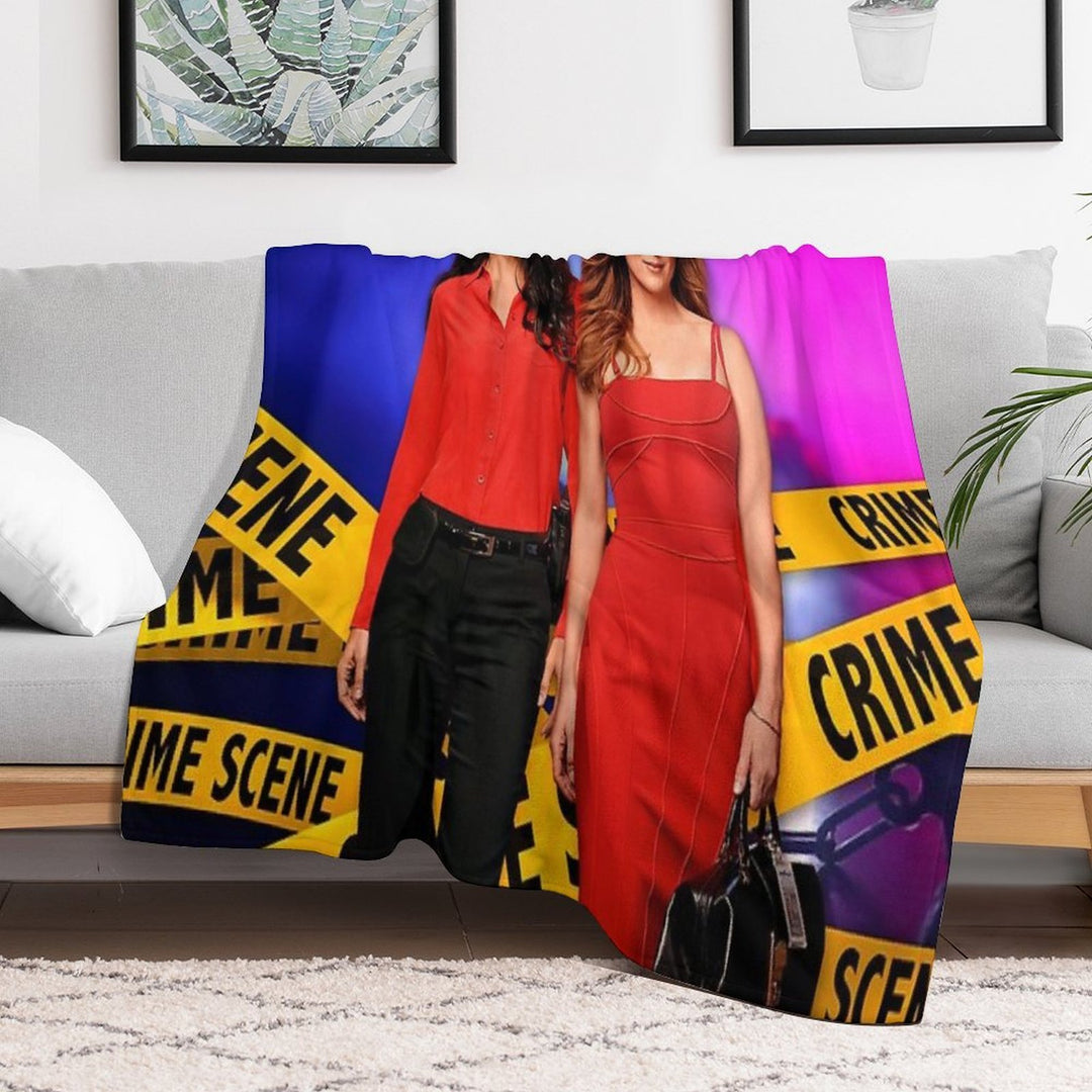 Rizzles on A Police Background (Rizzoli & Isles) Plush Throw Blanket