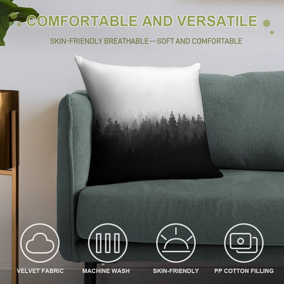 A Wilderness Somewhere  Misty Romantasy Fairytale Ghostwood Forest With Cascadia Trees Covered In Magic Light And Fog Soft Gift Ready Throw Pillow