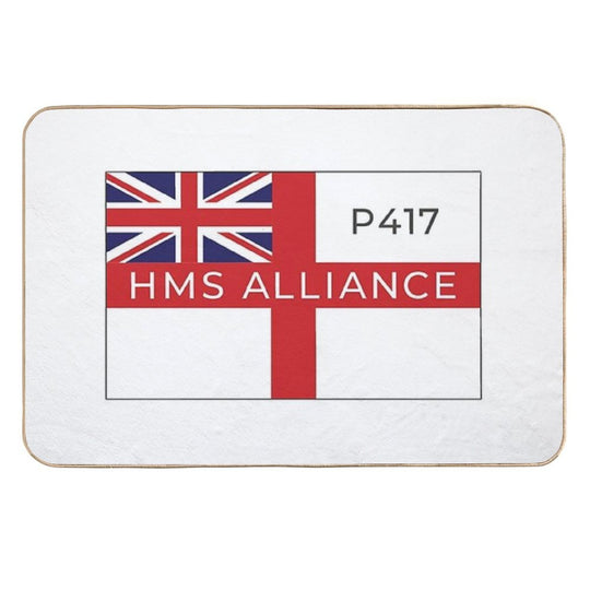 HMS Alliance P417 On British White Ensign - British Navy Amphion Class Submarine.  Dirt-Trapping Bath Mat