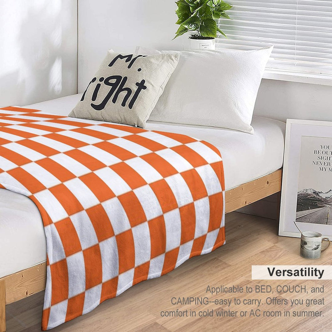Tennessee Orange And White Checkerboard Durable Throw Blanket