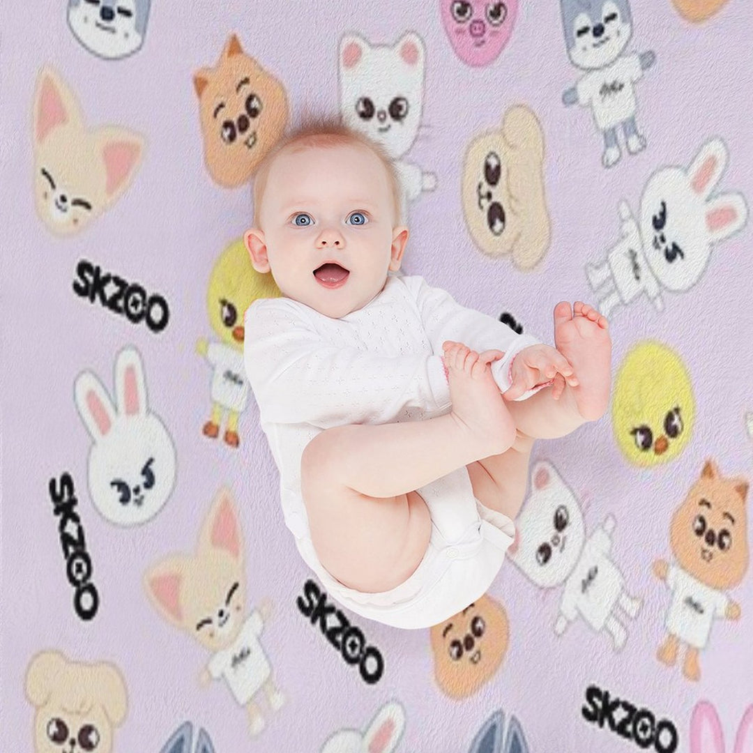 STRAY KIDS (SKZOO) All Members Pattern Shrink-resistant Throw Blanket