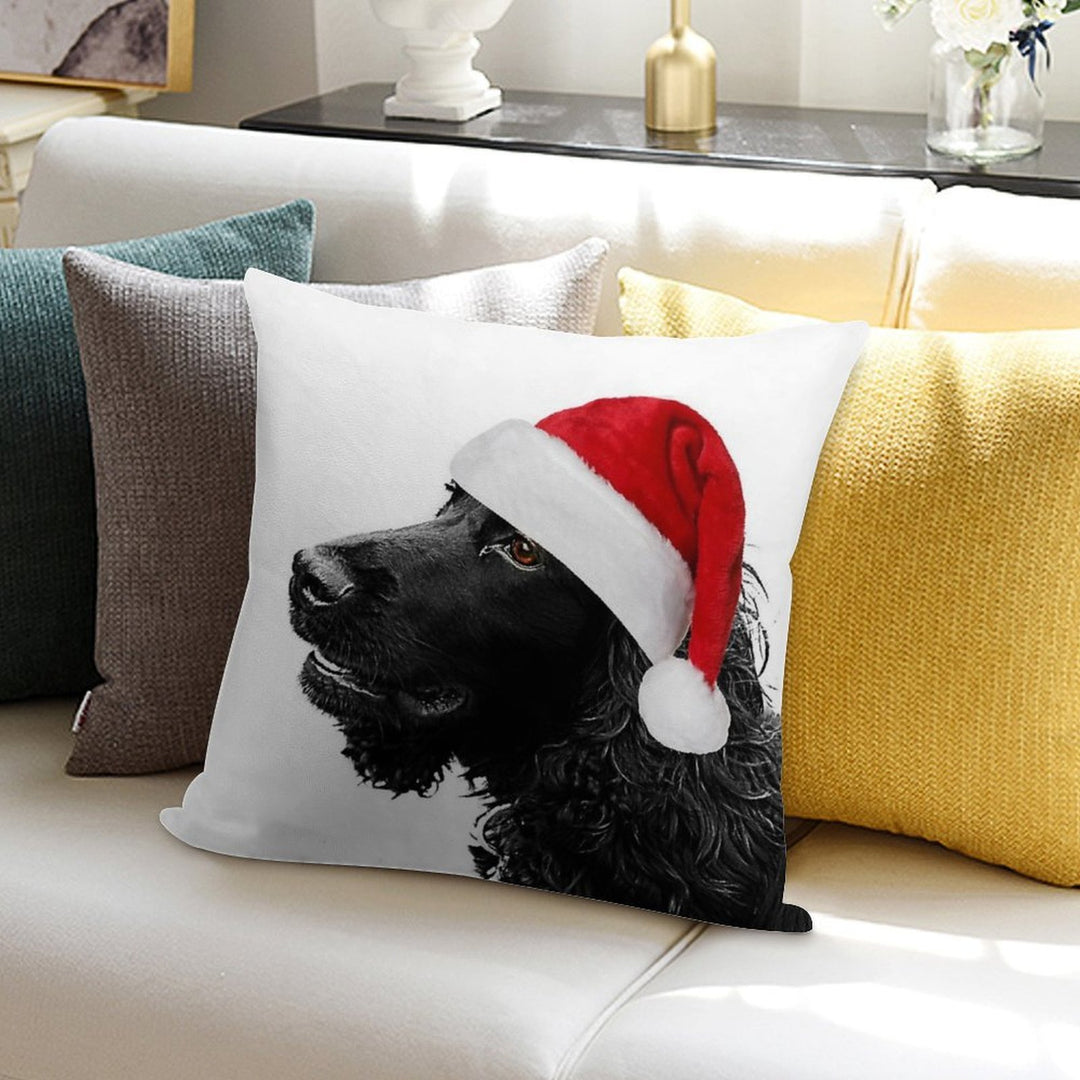 Merry Christmas Cocker Soft Anti-Pilling Throw Pillow