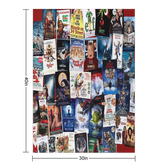 Christmas Film Collage Compact Throw Blanket