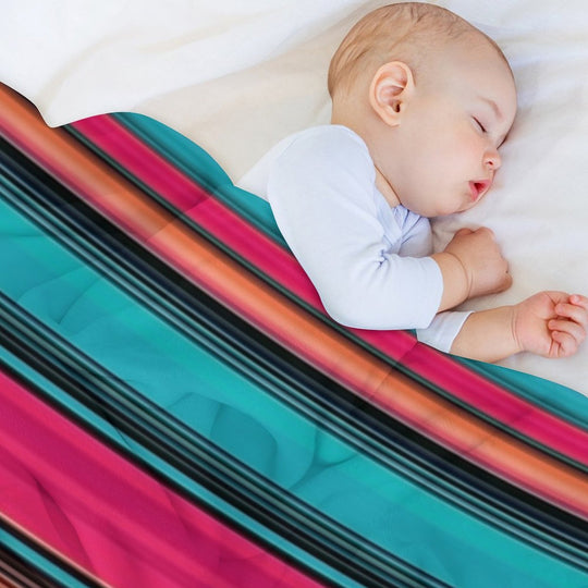 Sarape Rosa Pink Cute Mexican Blanket Serape Pattern Versatility Throw Blanket